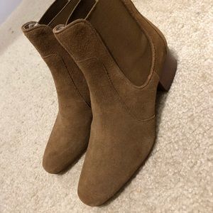 ZARA ROUGH LEATHER CAMEL COLOR BOOTIES